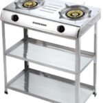 Estufa a gas con pedestal y 2 entrepaños de 2 hornillas MARCA PREMIERE BY ABM