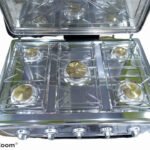 Estufa a Gas de mesa de 5 hornillas de acero de inoxidable MARCA PREMIERE BY ABM