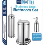Set de 3 accesorios para baño de Acero inoxidable MARCA EUROHOME