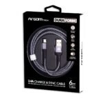 CABLE ARGOM DURA FORM MICRO USB TO USB 2.0 NYLON BRAIDED 1.8M/6F AZUL
