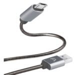 CABLE ARGOM DURA SPRING MICRO USB TO USB 2.0 METAL BRAIDED 1M/3.2FT GREY