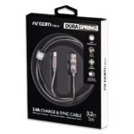CABLE ARGOM DURA SPRING TYPE-C TO USB 2.0 METAL BRAIDED 1M/3.2FT GREY